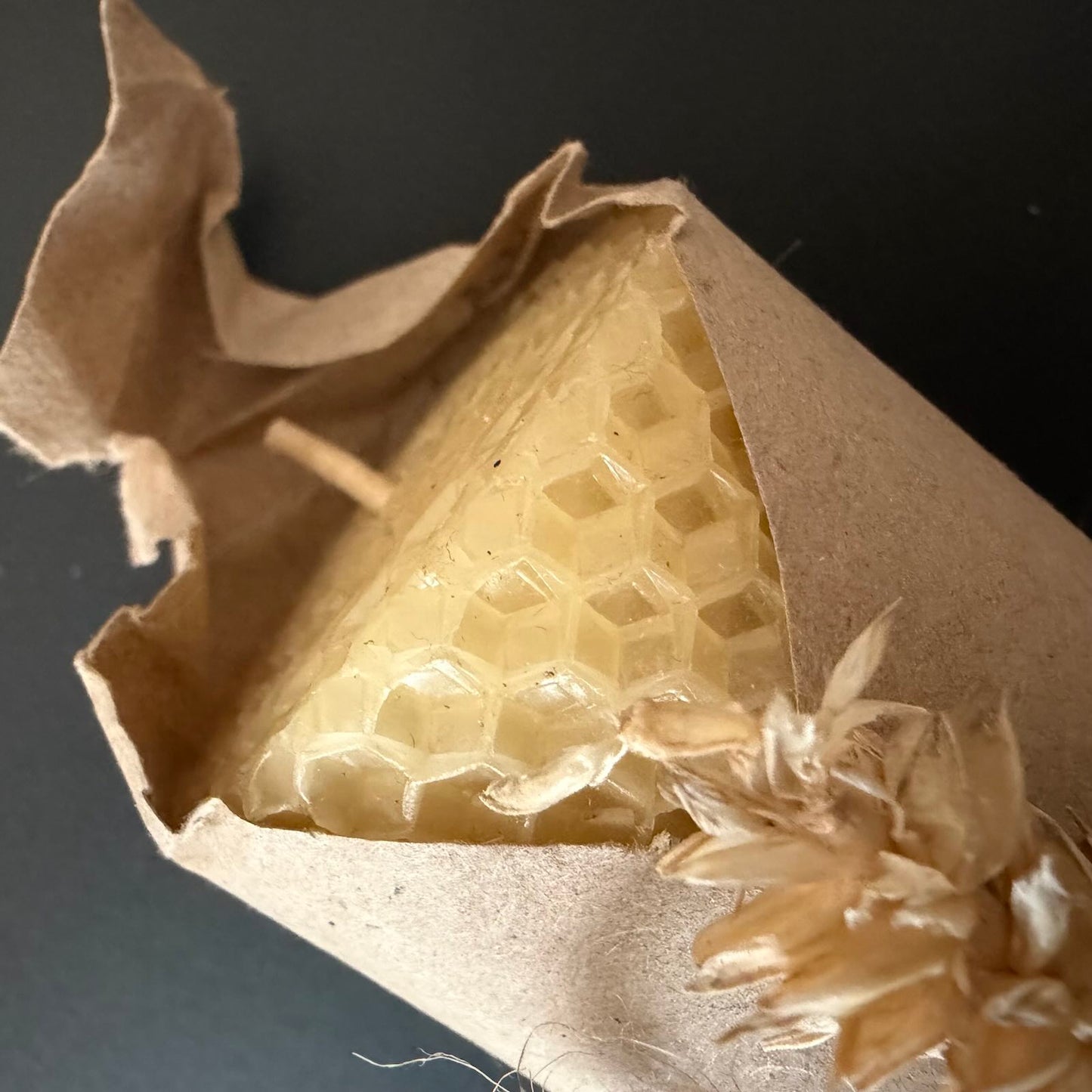 Handmade Ukrainian Beeswax Candle with Wheat Decoration 🇺🇦 | Rustic Artisan Gift | Made in Ukraine
