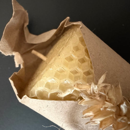 Handmade Ukrainian Beeswax Candle with Wheat Decoration 🇺🇦 | Rustic Artisan Gift | Made in Ukraine