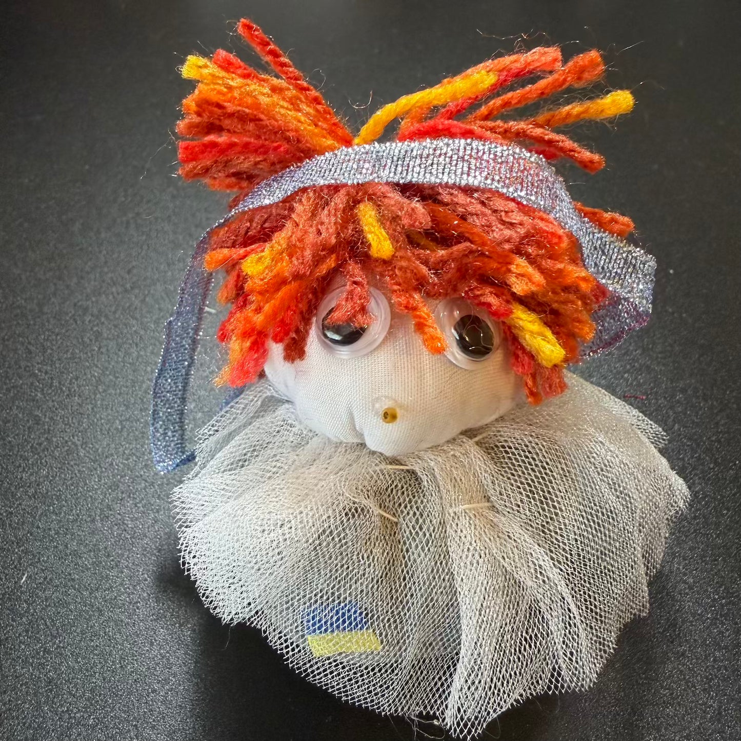 Handmade Ukrainian Folk Art Doll Ornament – Blue & Yellow Ribbon Decoration 🇺🇦