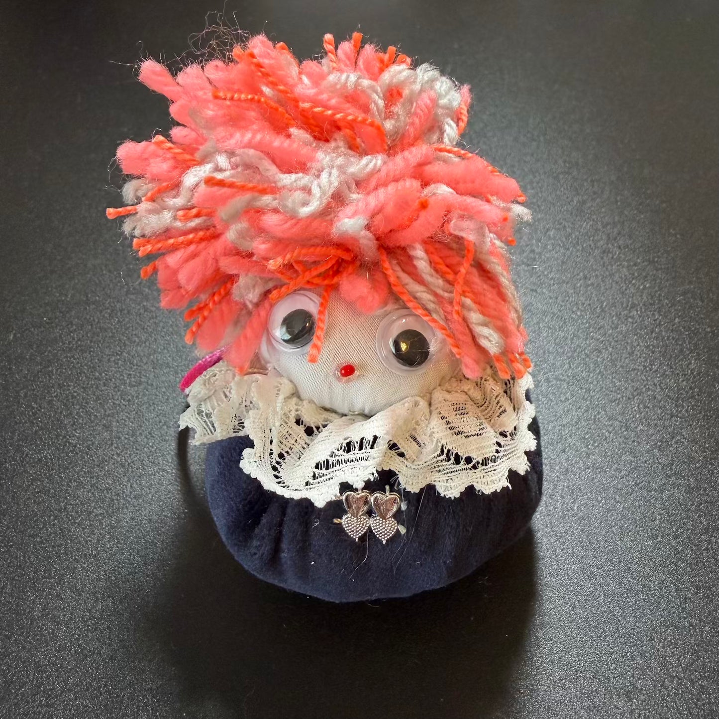 Handmade Ukrainian Folk Art Doll Ornament – Pink Hair Keepsake Decoration 🇺🇦