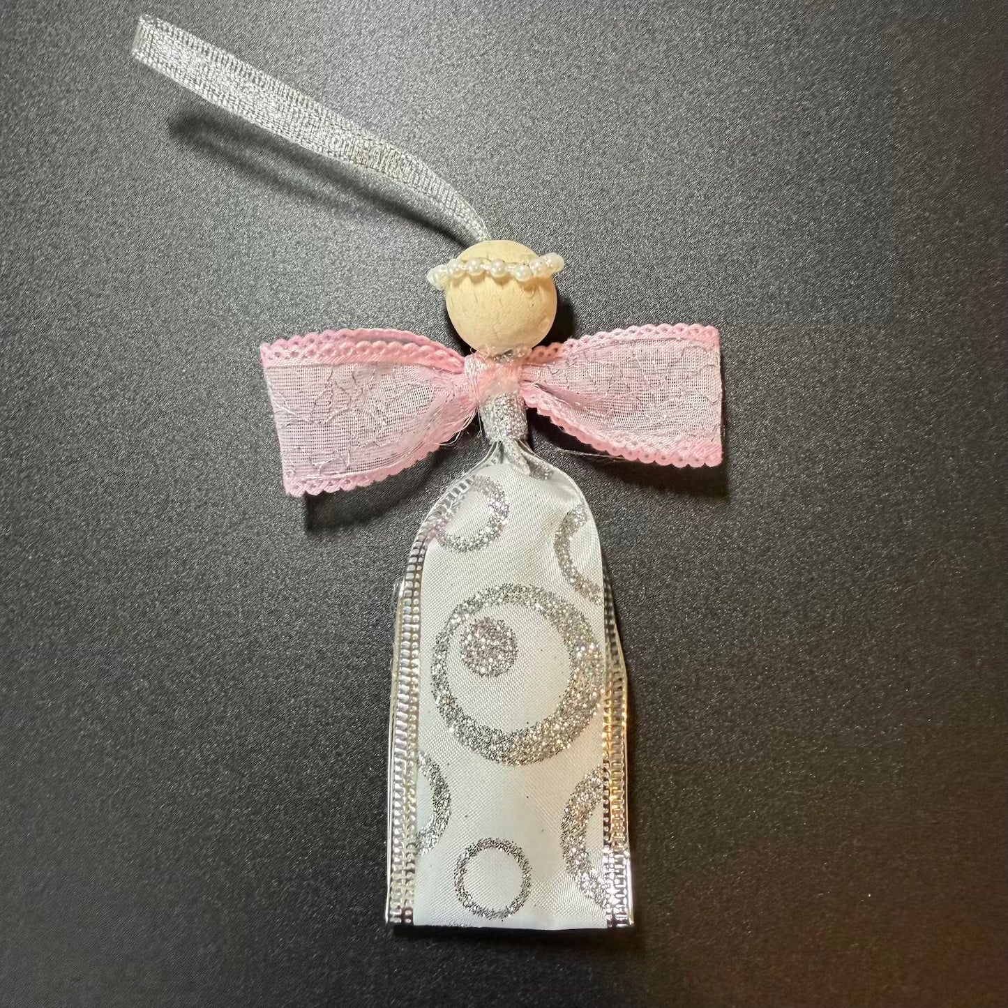 Handmade Ukrainian Angel Ornament – Silver & White Christmas Decoration 🇺🇦