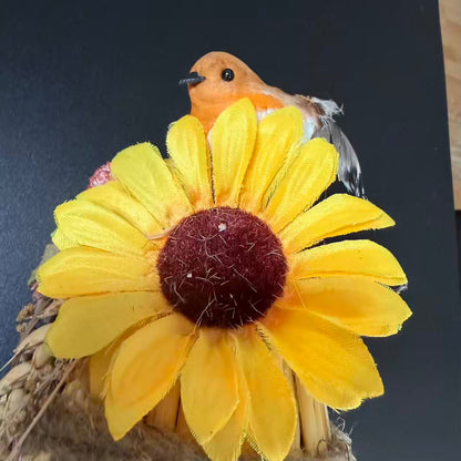 Handmade Ukrainian Sunflower Cottage Bottle Ornament – Folk Art from Ivankiv, Kyiv Oblast