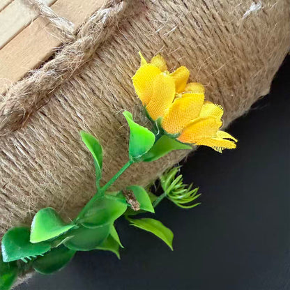 Handmade Ukrainian Sunflower Cottage Bottle Ornament – Folk Art from Ivankiv, Kyiv Oblast