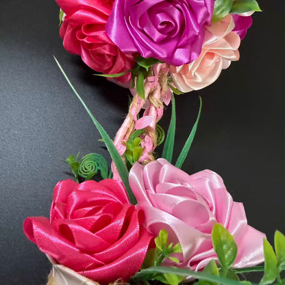 Handmade Rose Topiary Decoration – Ukrainian Floral Centrepiece from Kyiv Oblast 🇺🇦