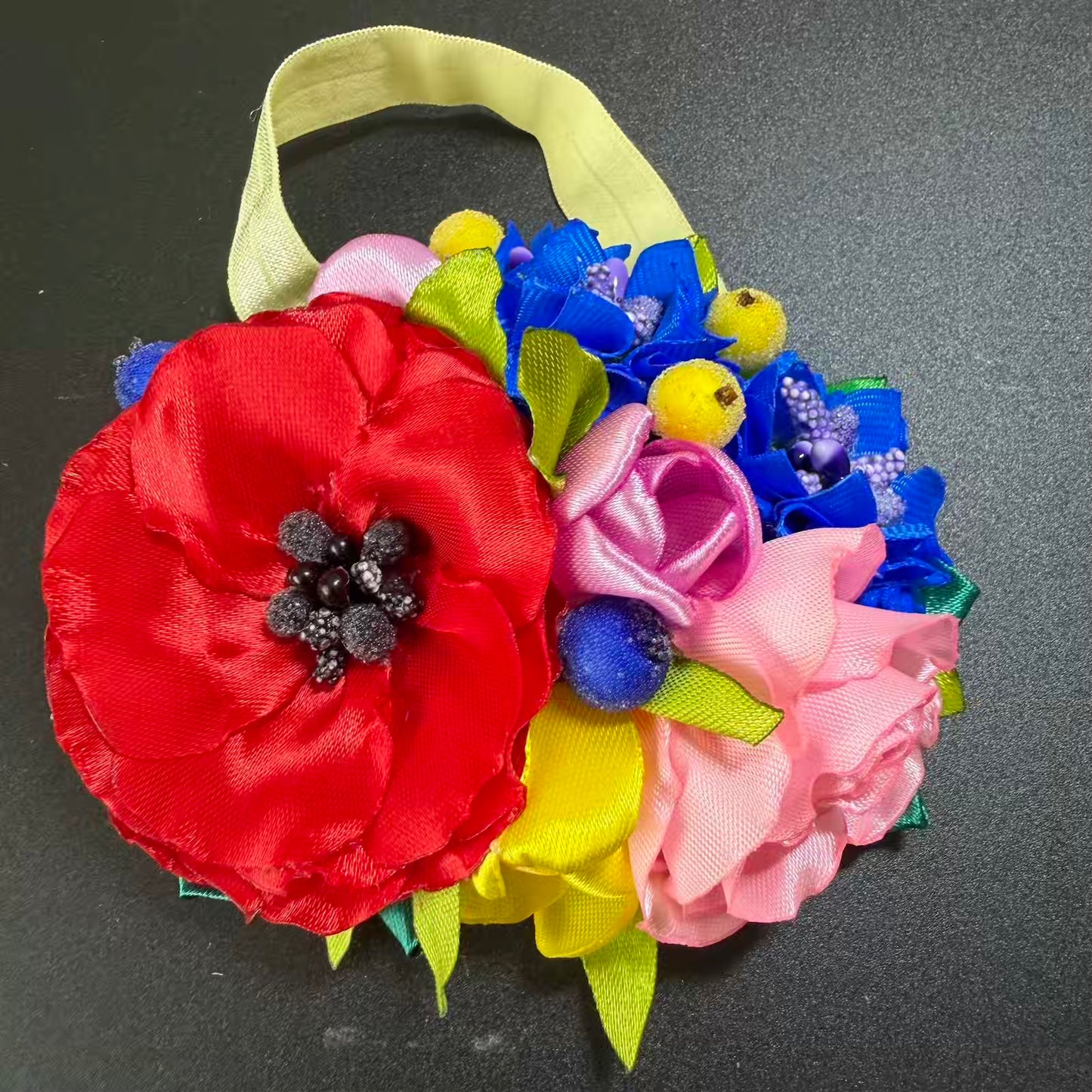 Handmade Traditional Ukrainian Floral Hair Band – Artisan Flower Headband from Kyiv Oblast 🇺🇦