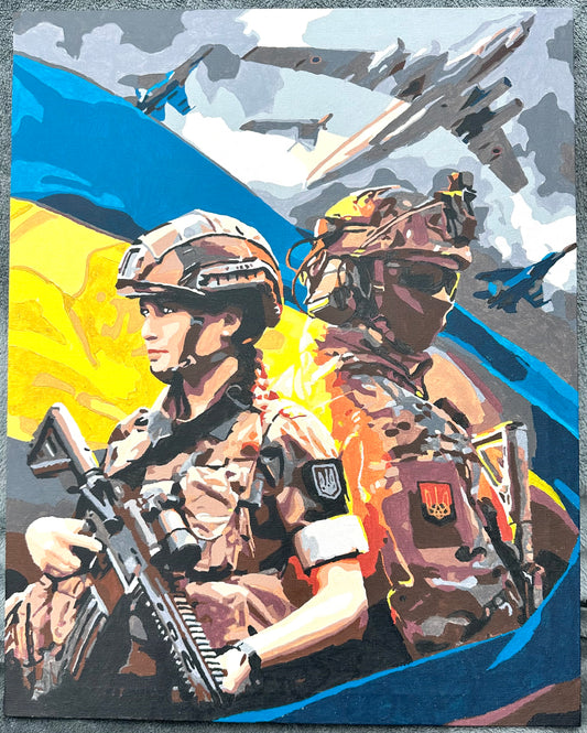 Beautiful Handmade Canvas painting "Armed Forces of Ukraine"