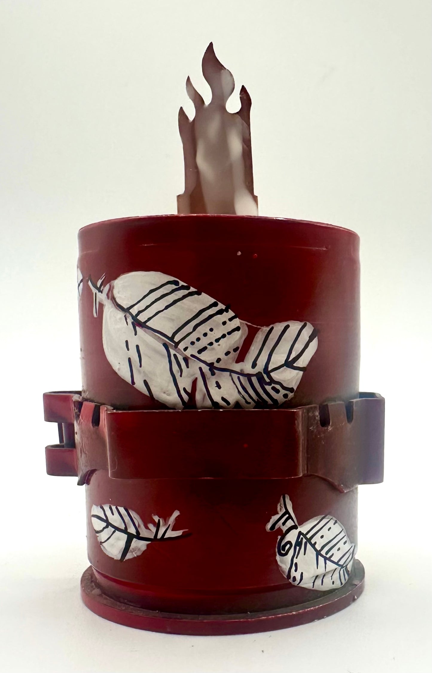 Handcrafted Candle Made in Ukraine from 40mm Grenade Shell Casings Red