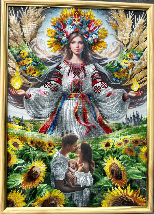 Framed Beadwork Protector of Life