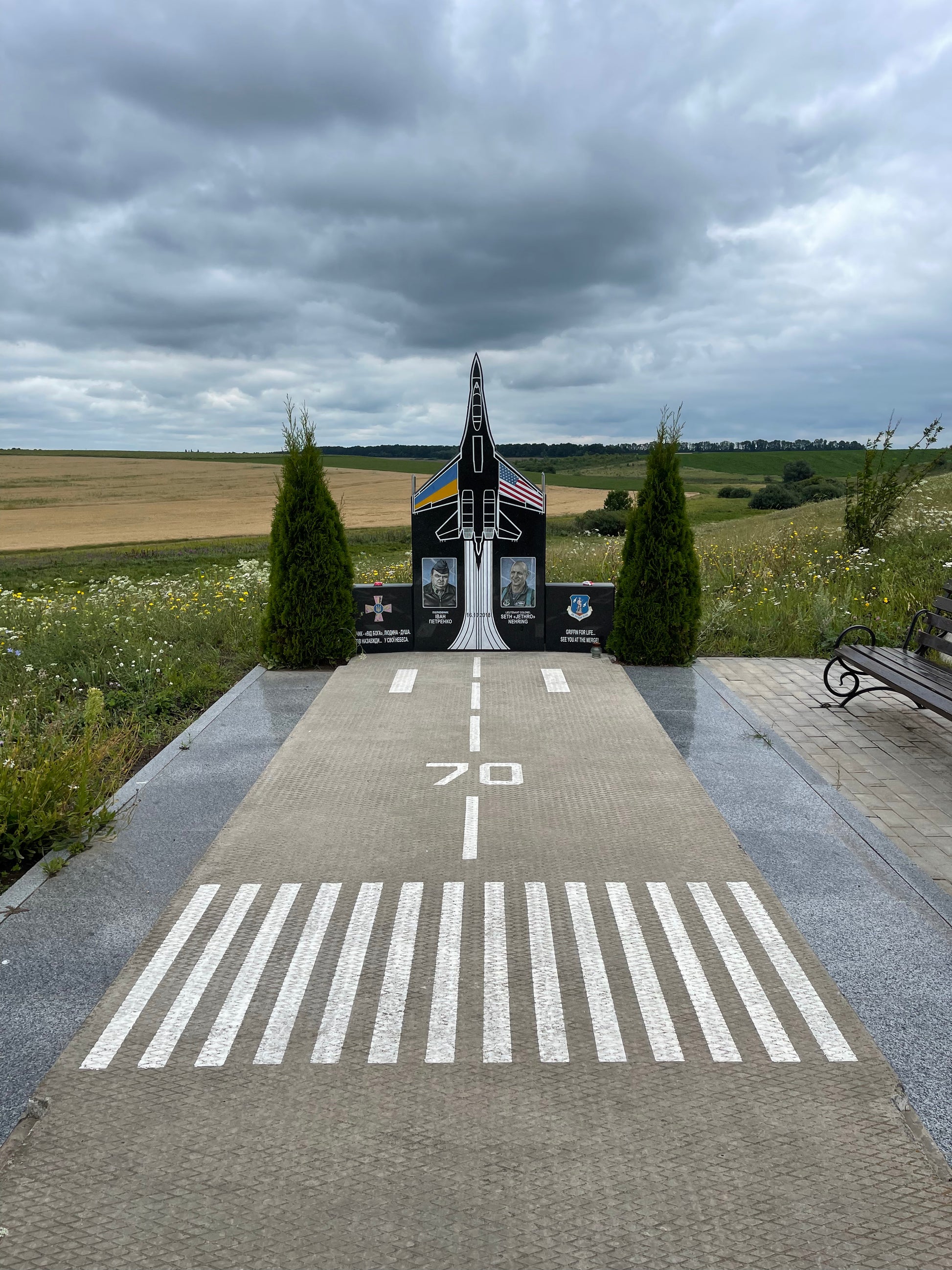 Memorial to crash of SU-27 in Ulaniv