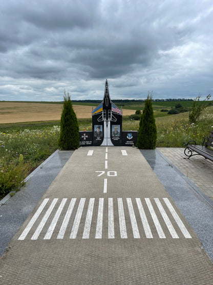 Memorial to crash of SU-27 in Ulaniv