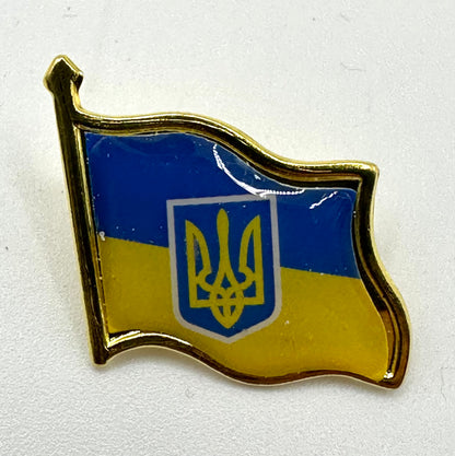Ukraine Trident Flag Pin Badge