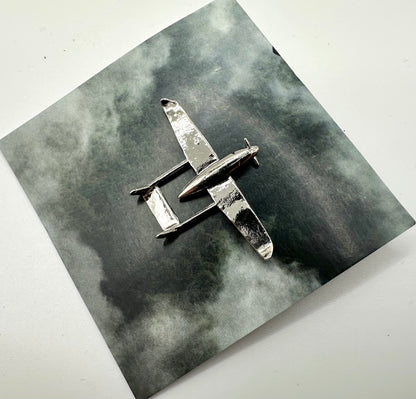 Ukrainian Skyeton Drone Pin Badge Silver