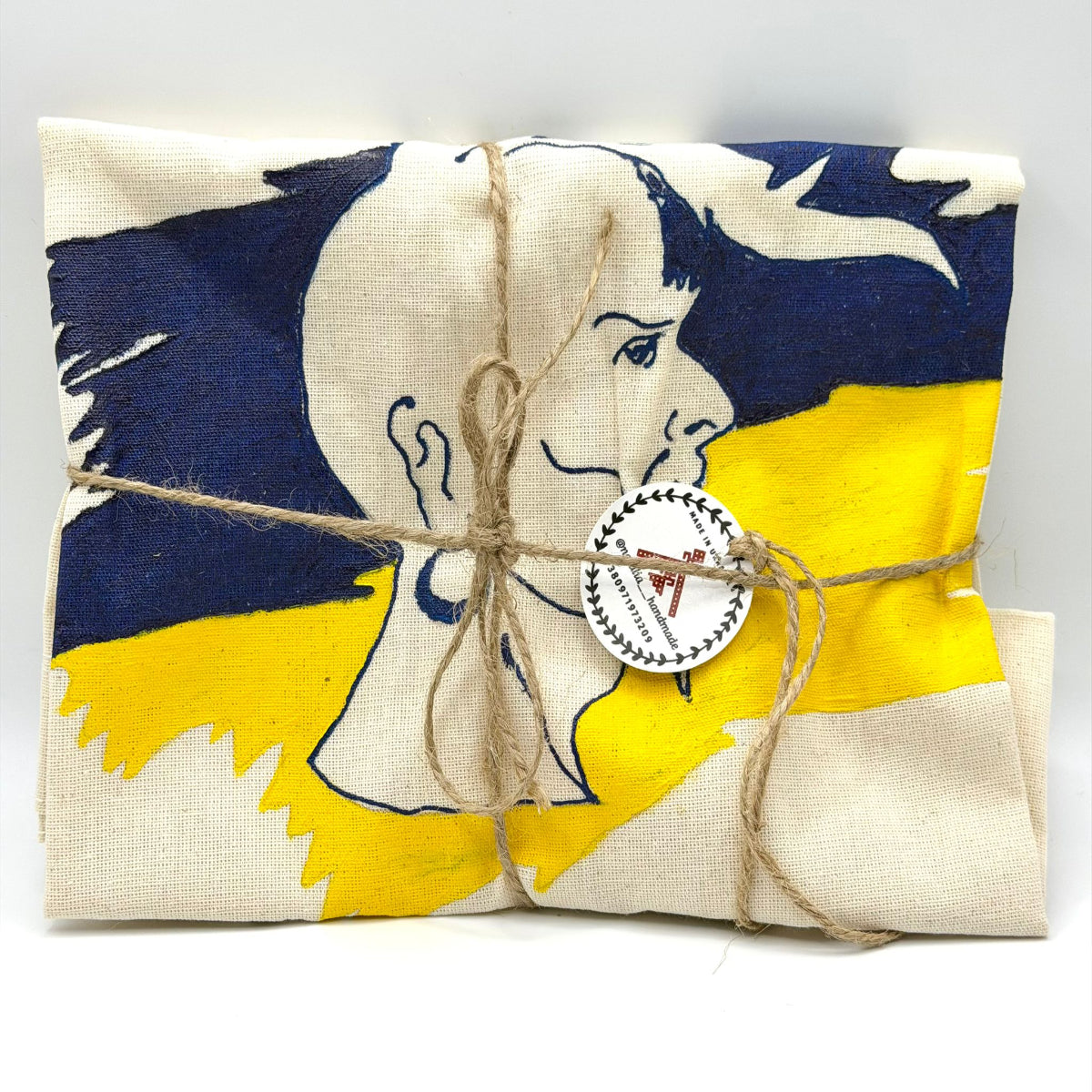 Canvas Bag with Cossack and Blue and Yellow Ukraine Colours