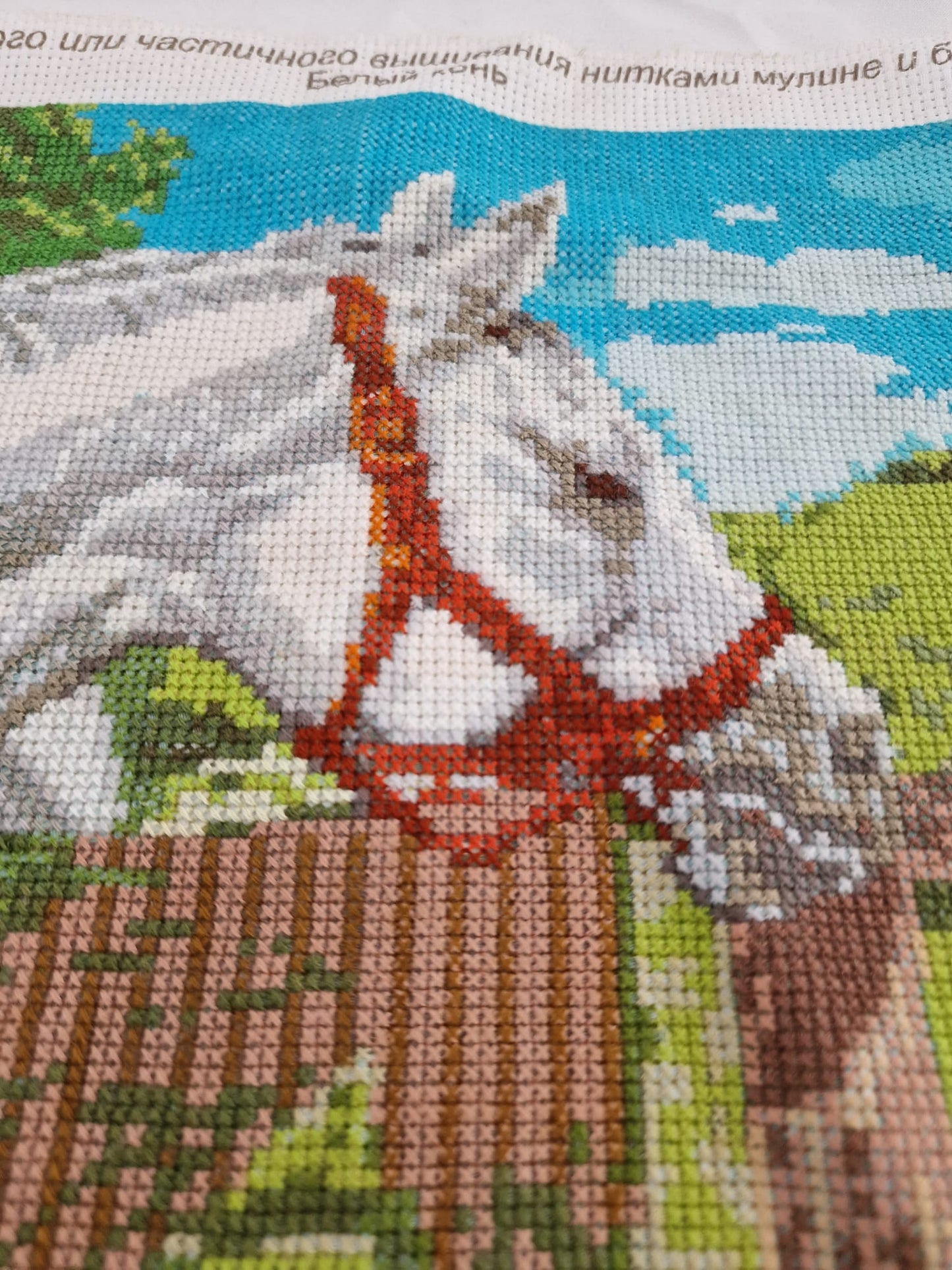 Detailed Horse Cross-Stitch Artwork