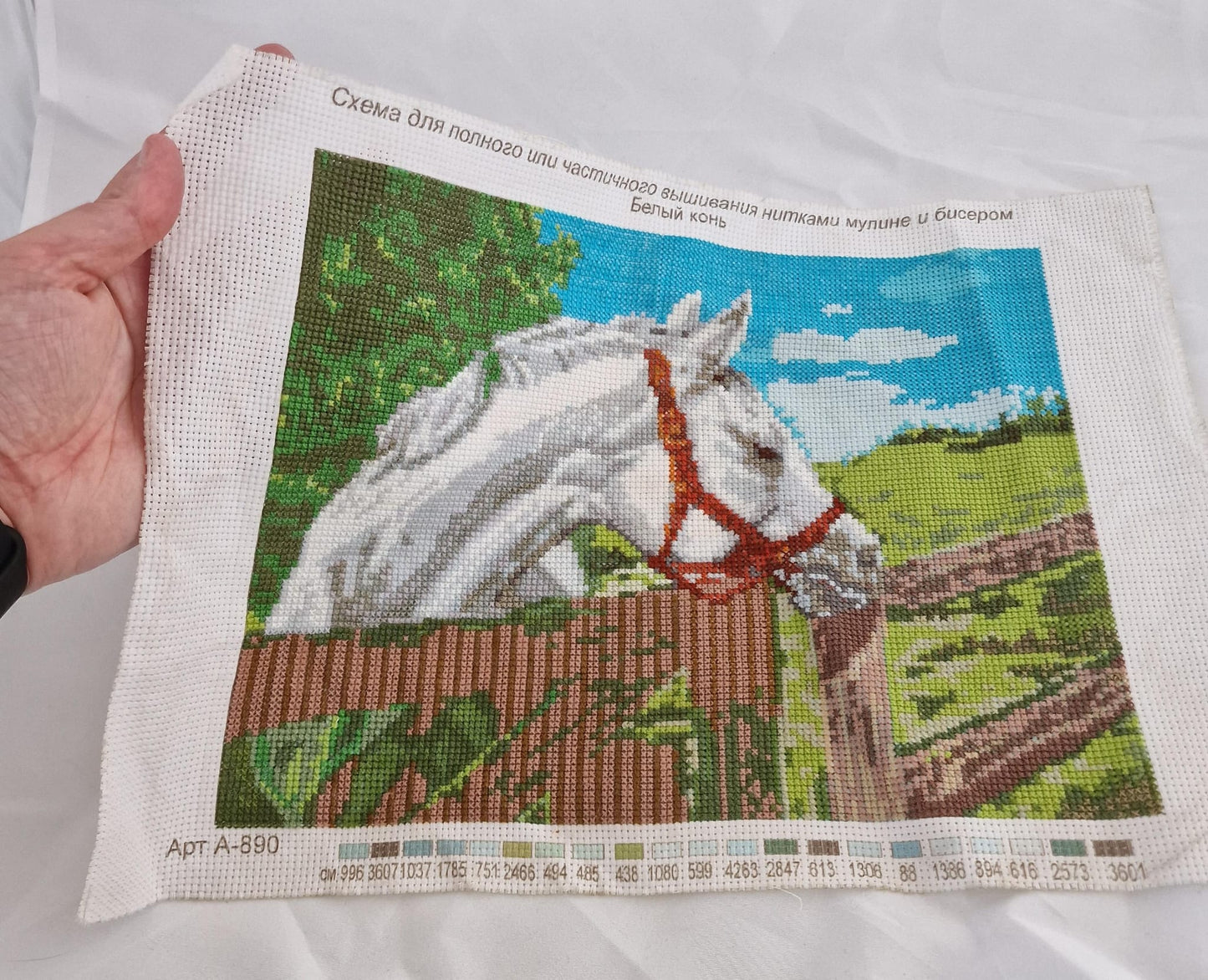 Detailed Horse Cross-Stitch Artwork