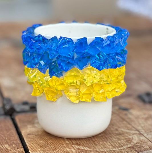 Handmade Crystal Pot - Ukrainian Colours