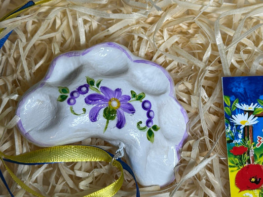 Handmade Petrykivka Painted Ceramic Ukrainian Dumplings