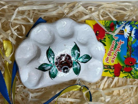 Handmade Petrykivka Painted Ceramic Ukrainian Dumplings