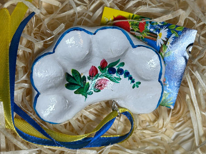 Handmade Petrykivka Painted Ceramic Ukrainian Dumplings