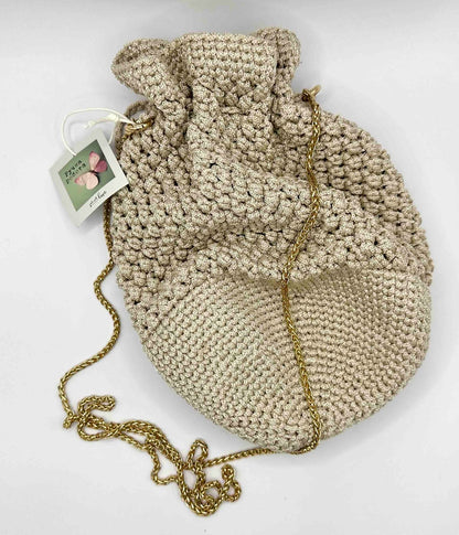 Gold Lame Snatch Bag, with Gold Chain