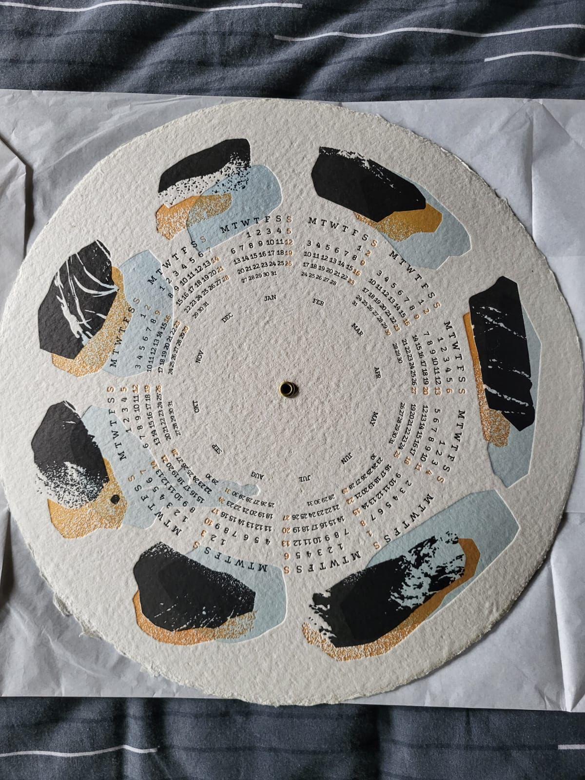 Incredible and Unique Circular Calendar on Handmade Paper